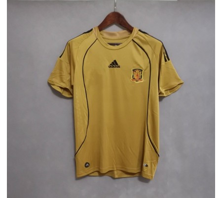 Spain 2008 Away Yellow Soccer Jersey